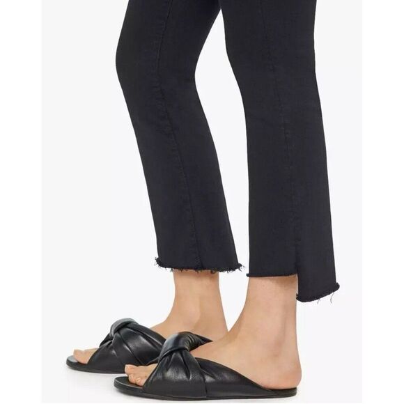 Mother The Insider Crop Step Fray Size 31 Black Jeans Not Guilty Stretchy - Picture 12 of 16